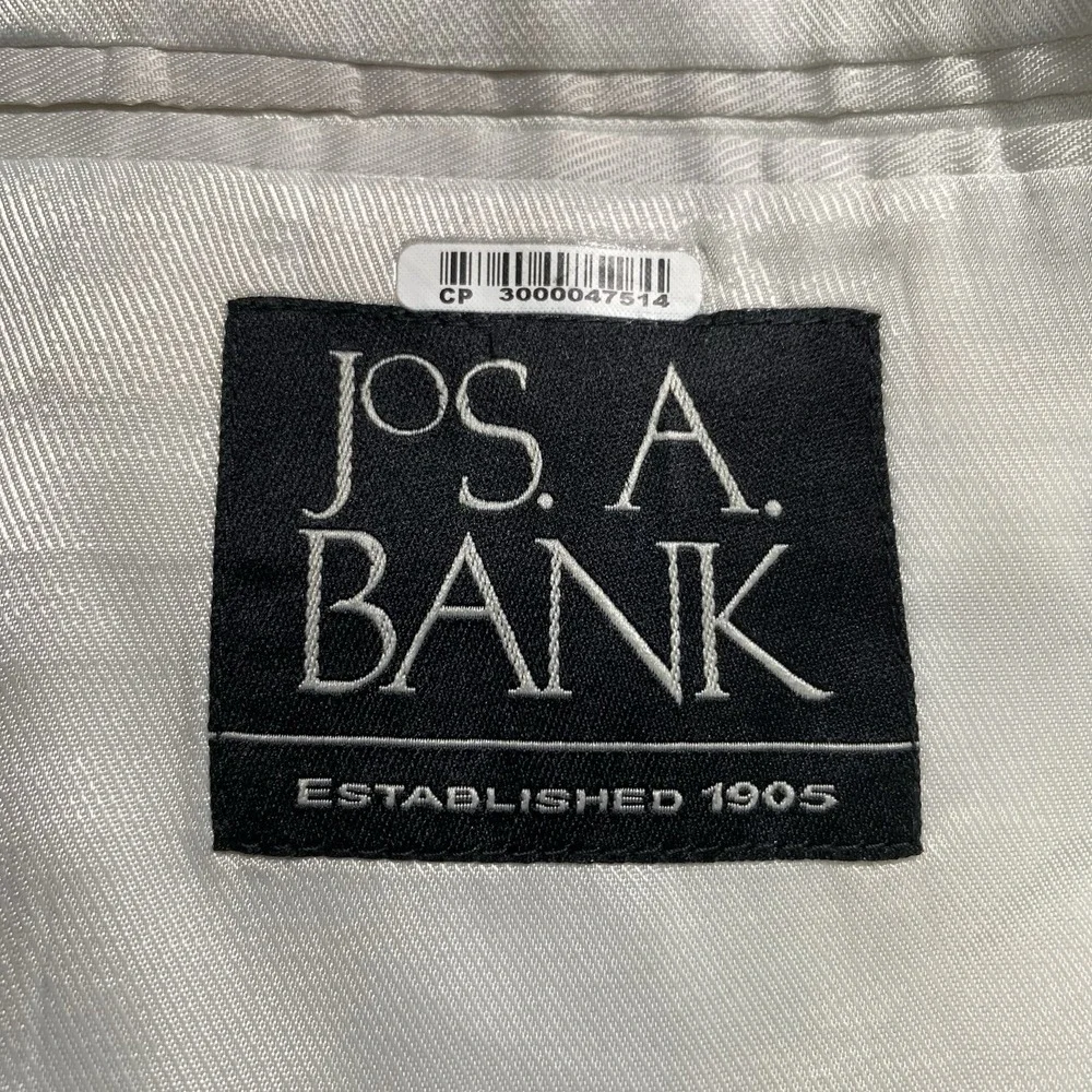Jos A Bank Blazer 50R Executive Tailored Fit Linen Wool 2B2V Blue Puppytooth
